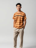 Camel Striped Breton Tee — Camel