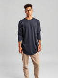Charcoal Jersey Longline Tee — Charcoal