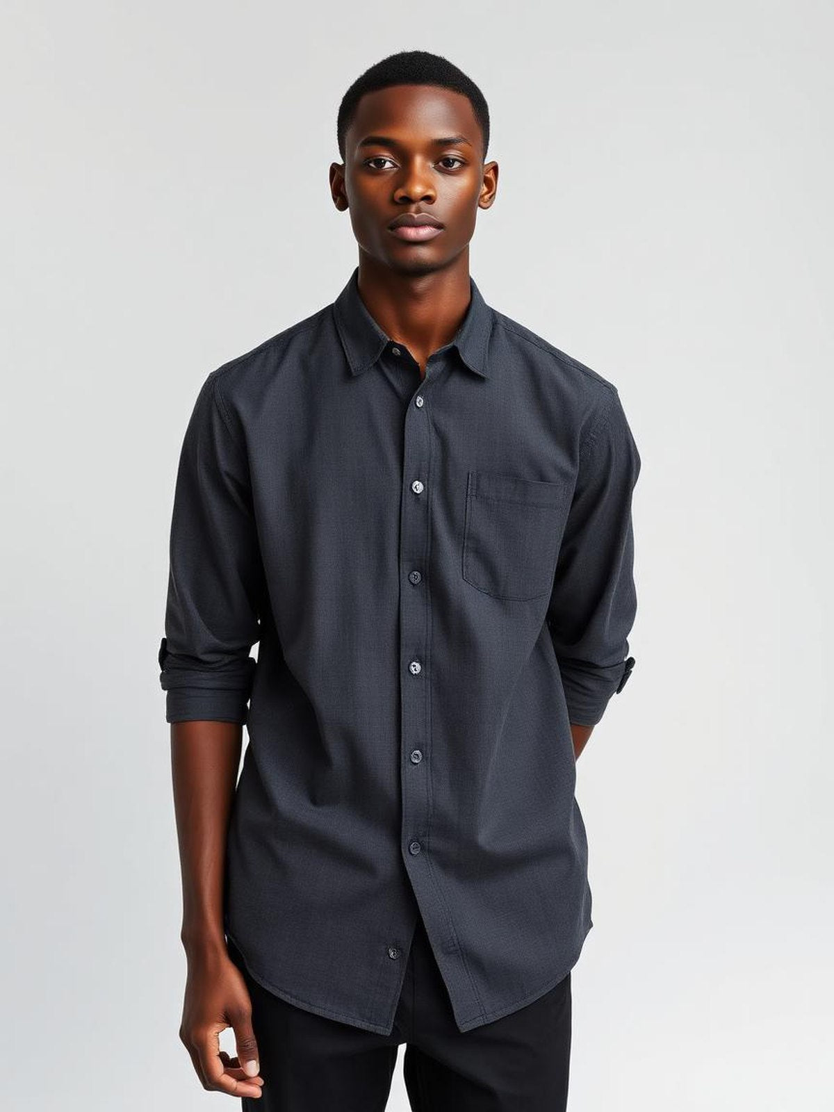 Charcoal Oxford Button-Down Shirt