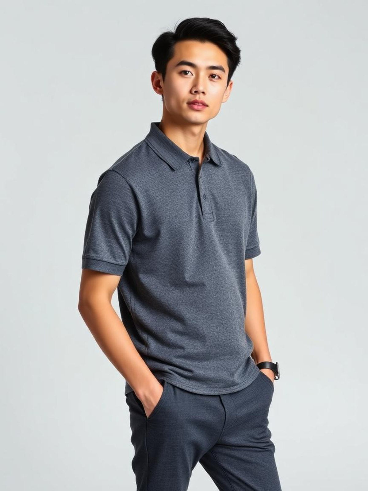 Charcoal Pique Polo Shirt