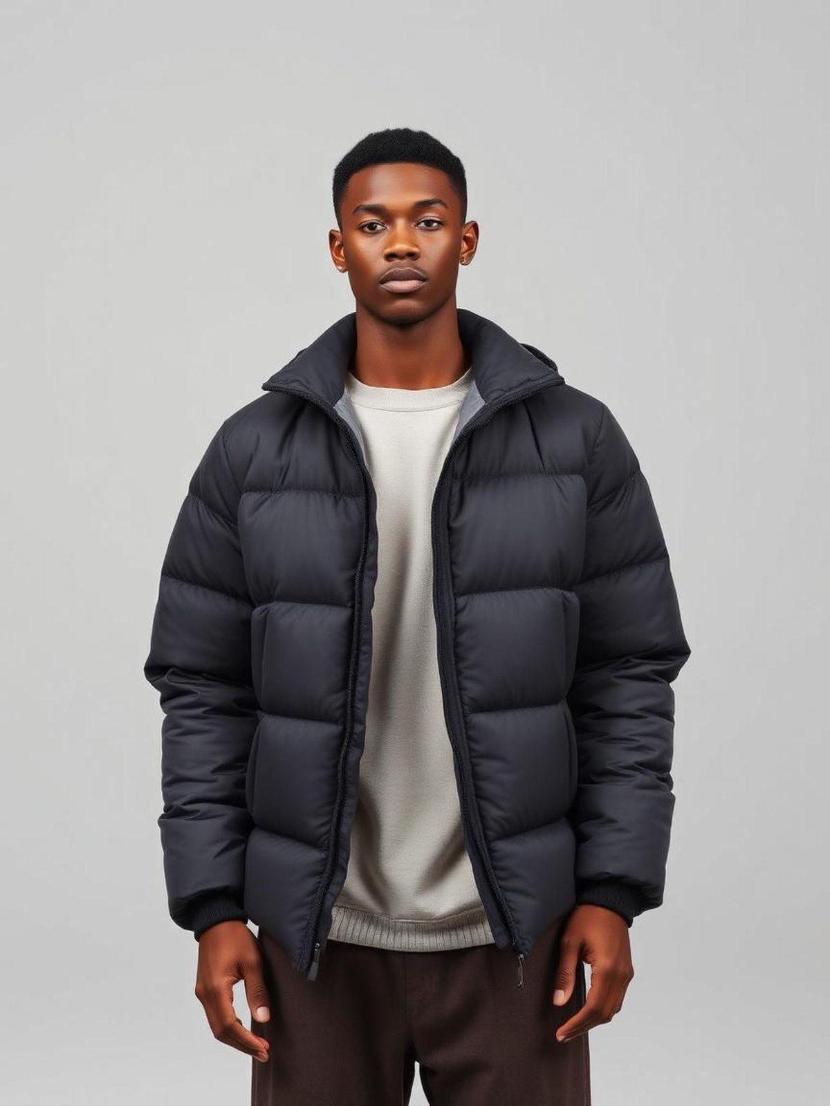 Charcoal Puffer Jacket — Charcoal