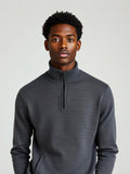 Charcoal Quarter Zip Knit Sweater