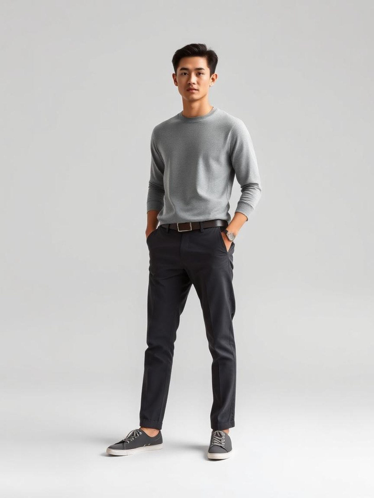 Charcoal Slim Fit Chinos