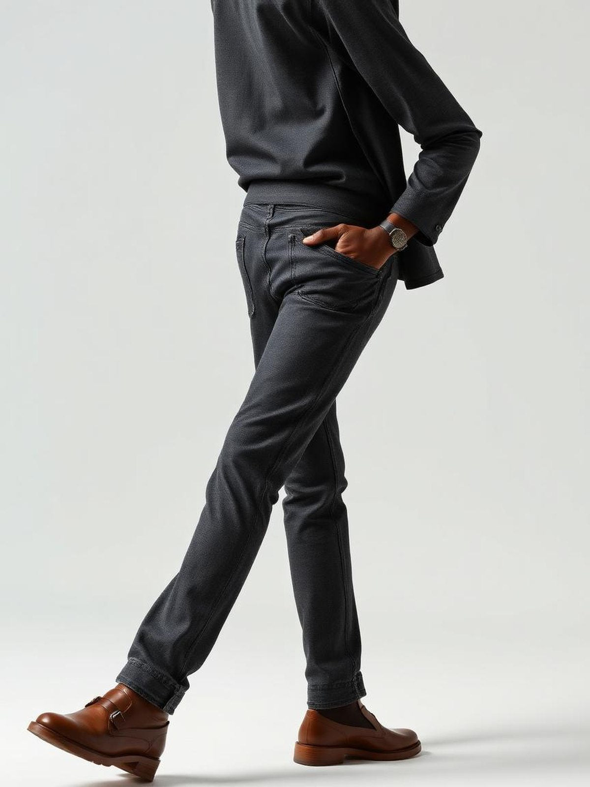 Charcoal Slim Tapered Jeans
