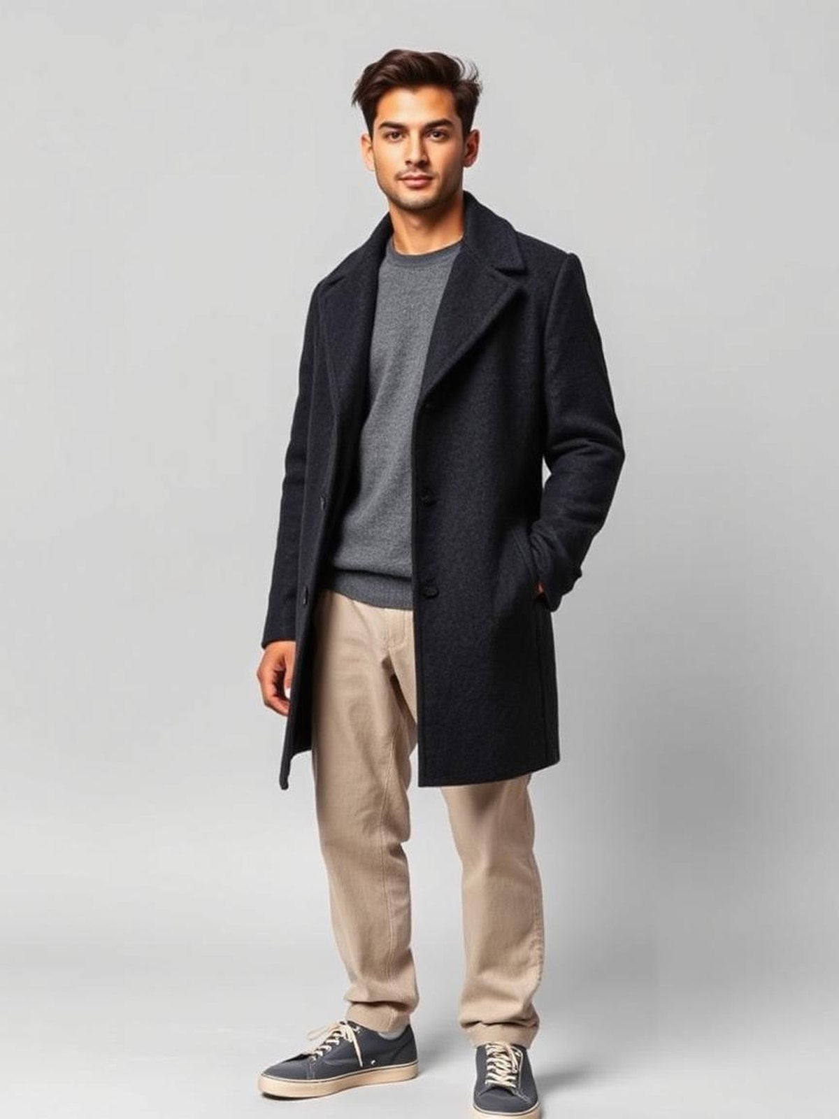 Charcoal Wool Overcoat — Charcoal