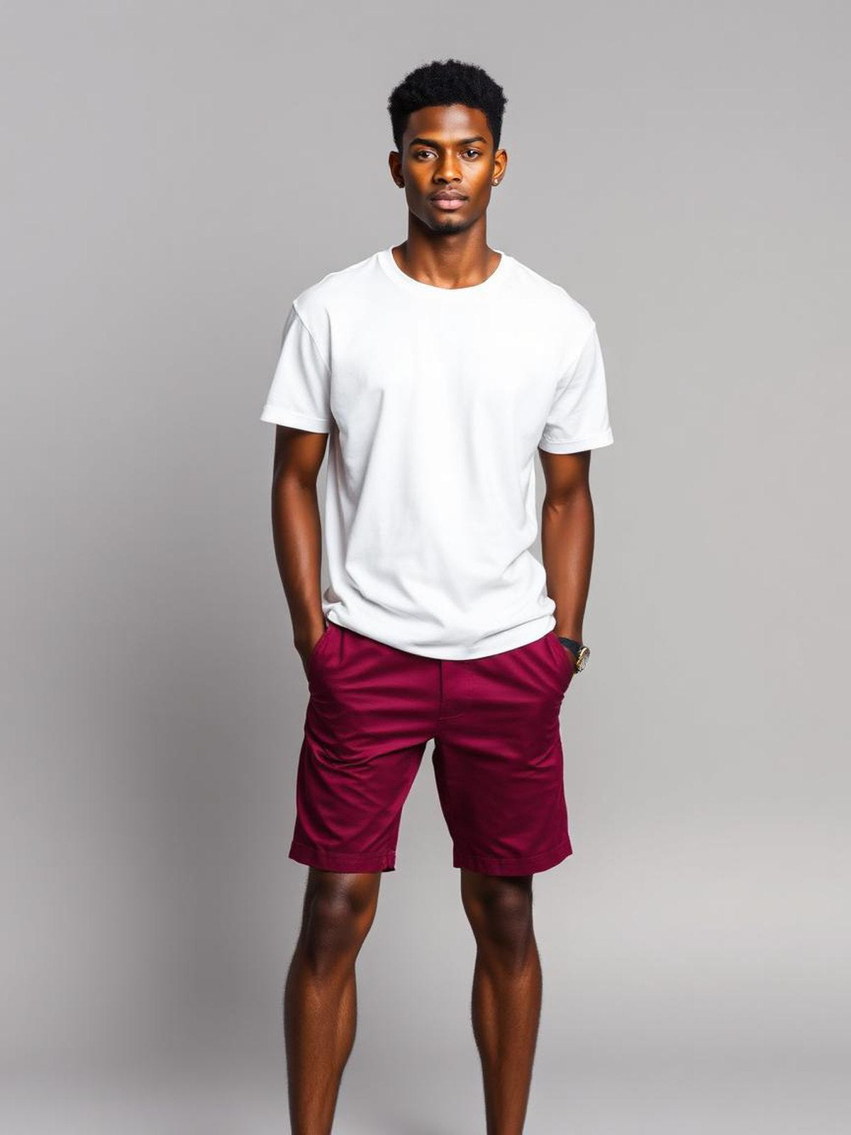 Chino Shorts — Burgundy