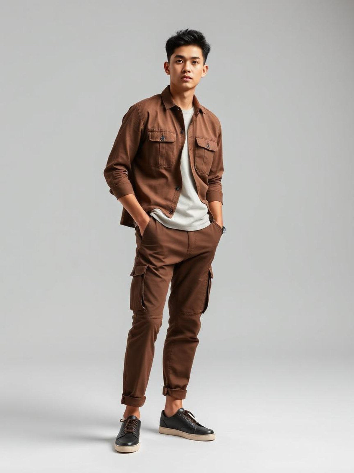 Chocolate Cargo Utility Trousers