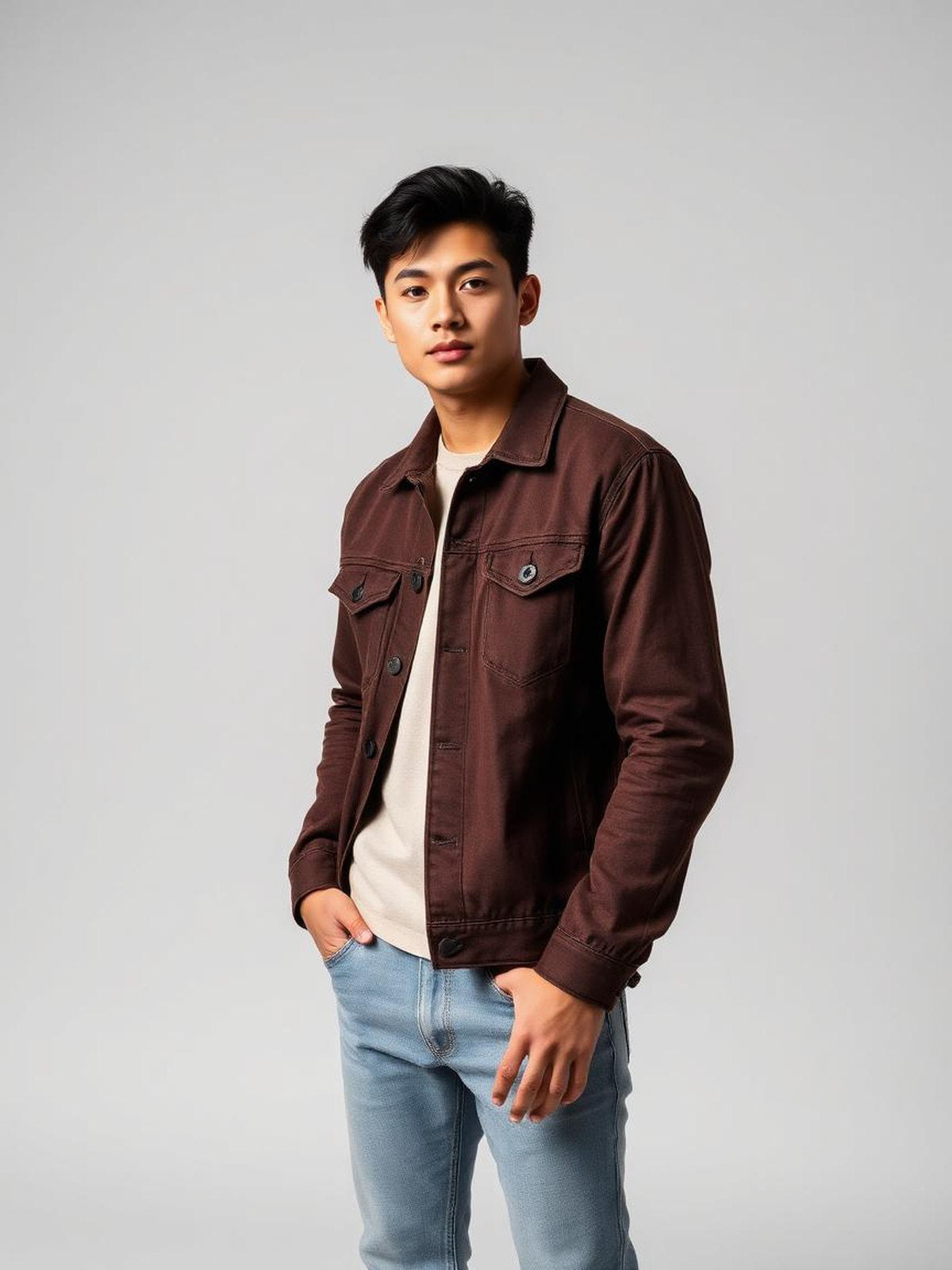 Chocolate Denim Trucker Jacket
