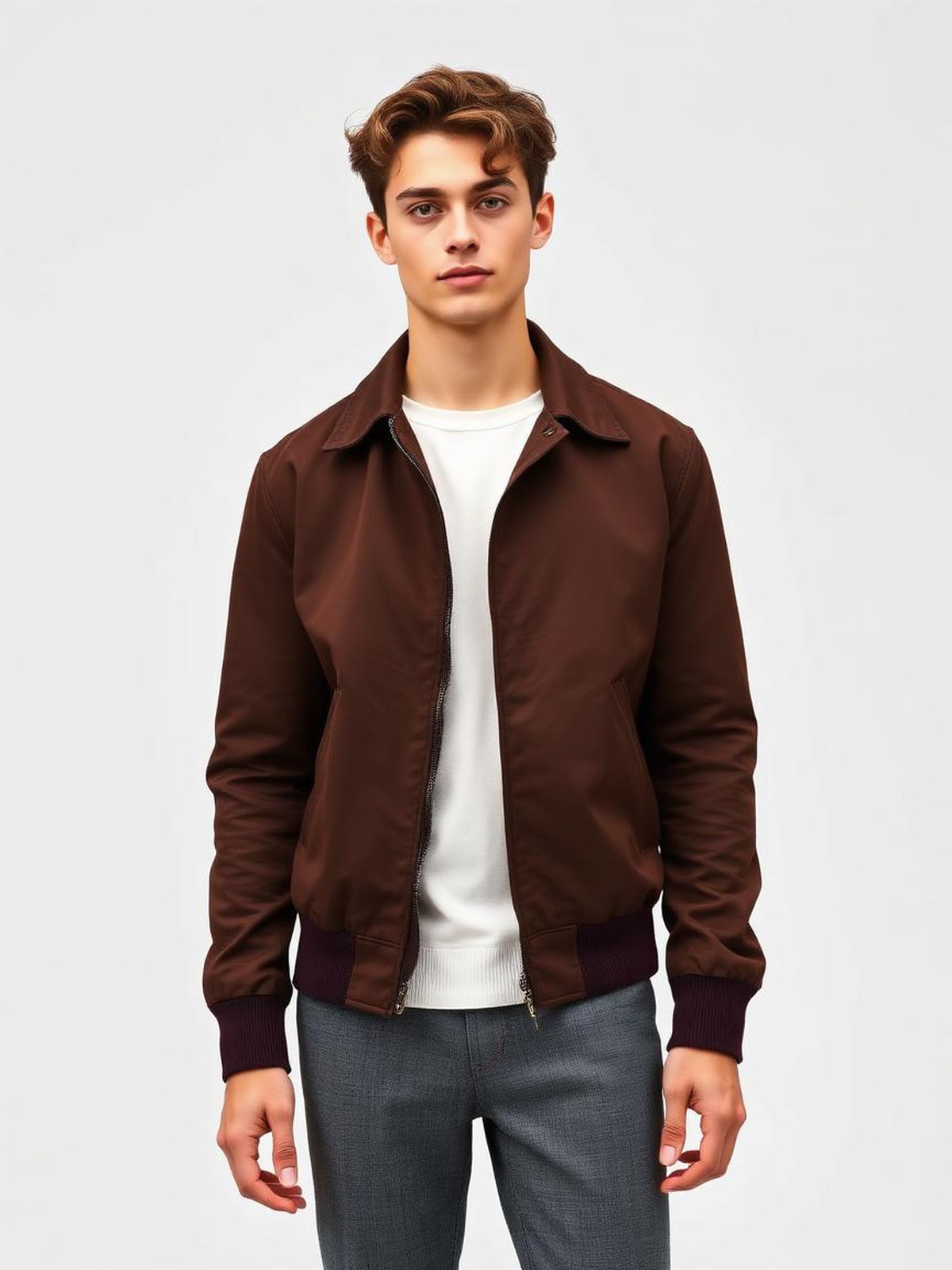 Chocolate Harrington Jacket