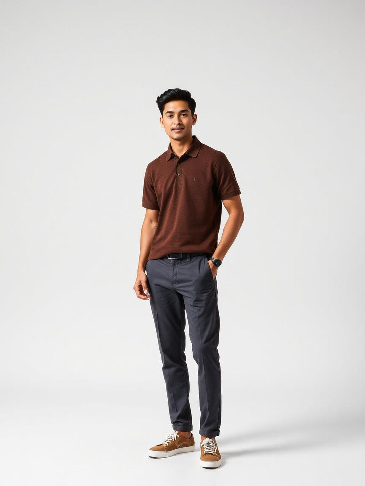 Chocolate Pique Polo Shirt