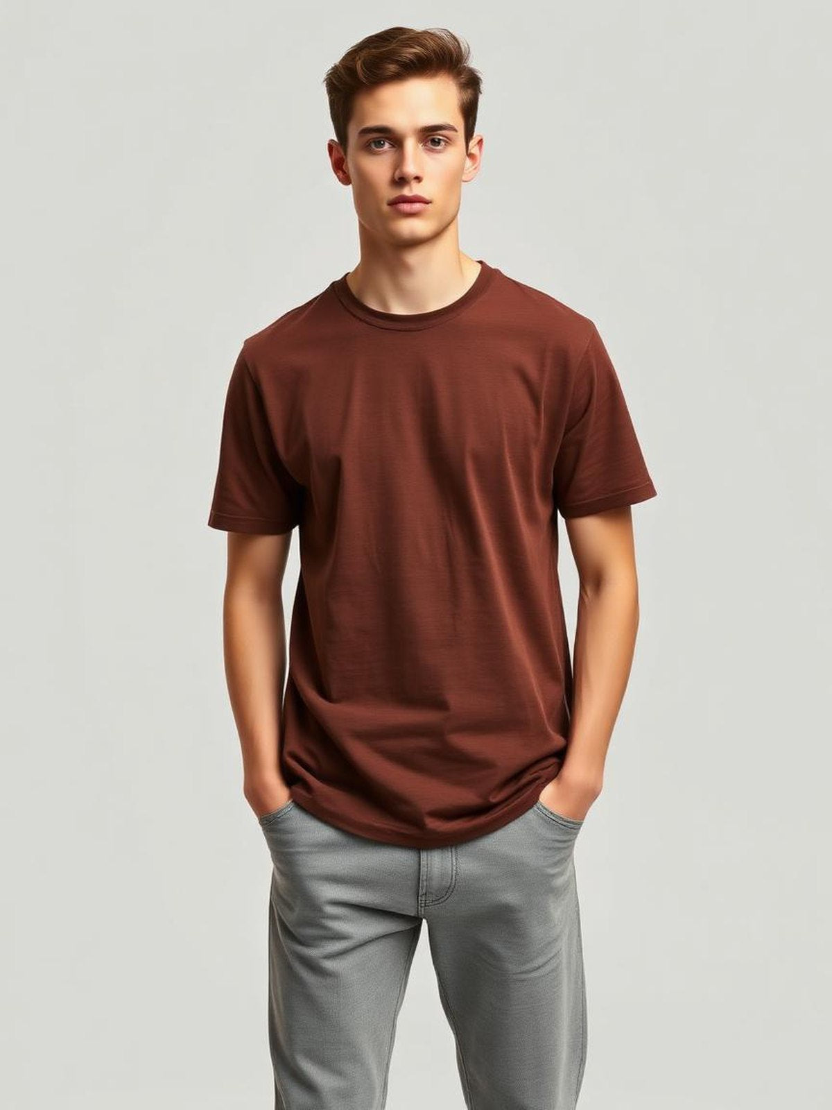Chocolate Slub Crew Neck Tee