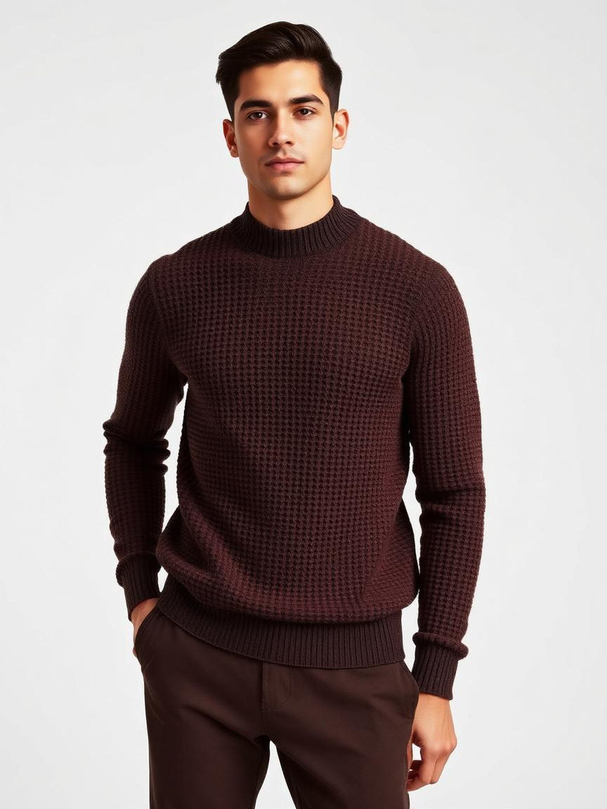 Chocolate Waffle Knit Long Sleeve