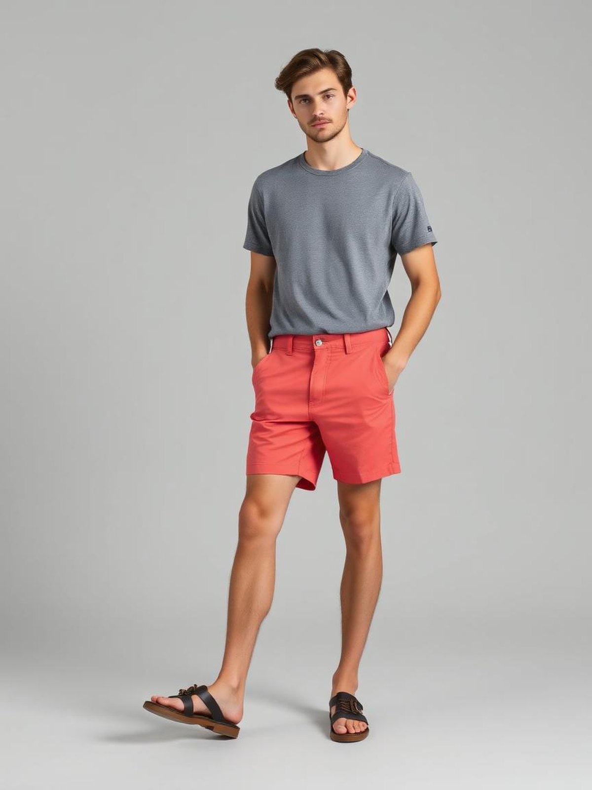 Coral Chino Shorts