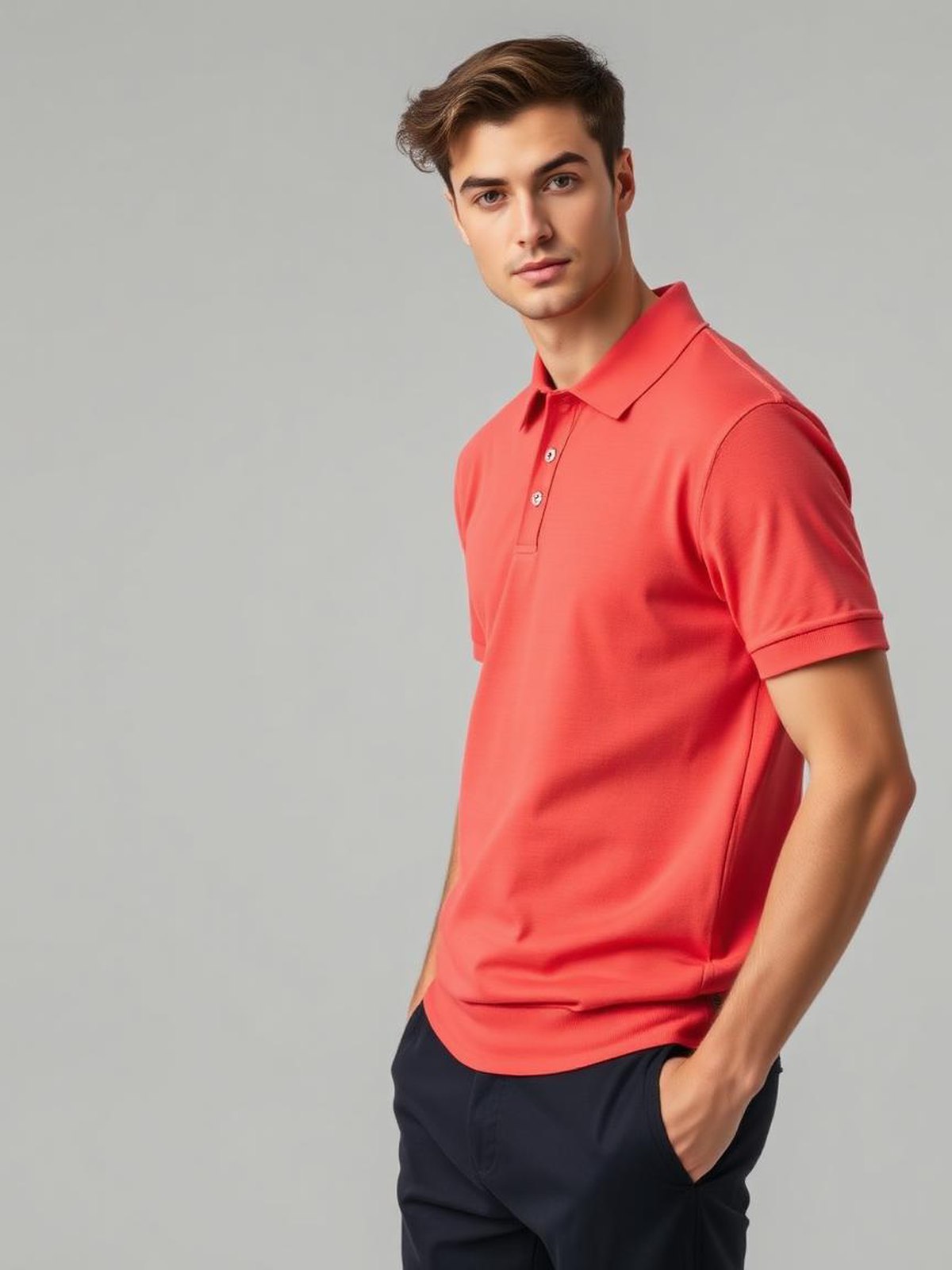 Coral Pique Polo Shirt