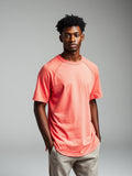 Coral Raglan Baseball Tee