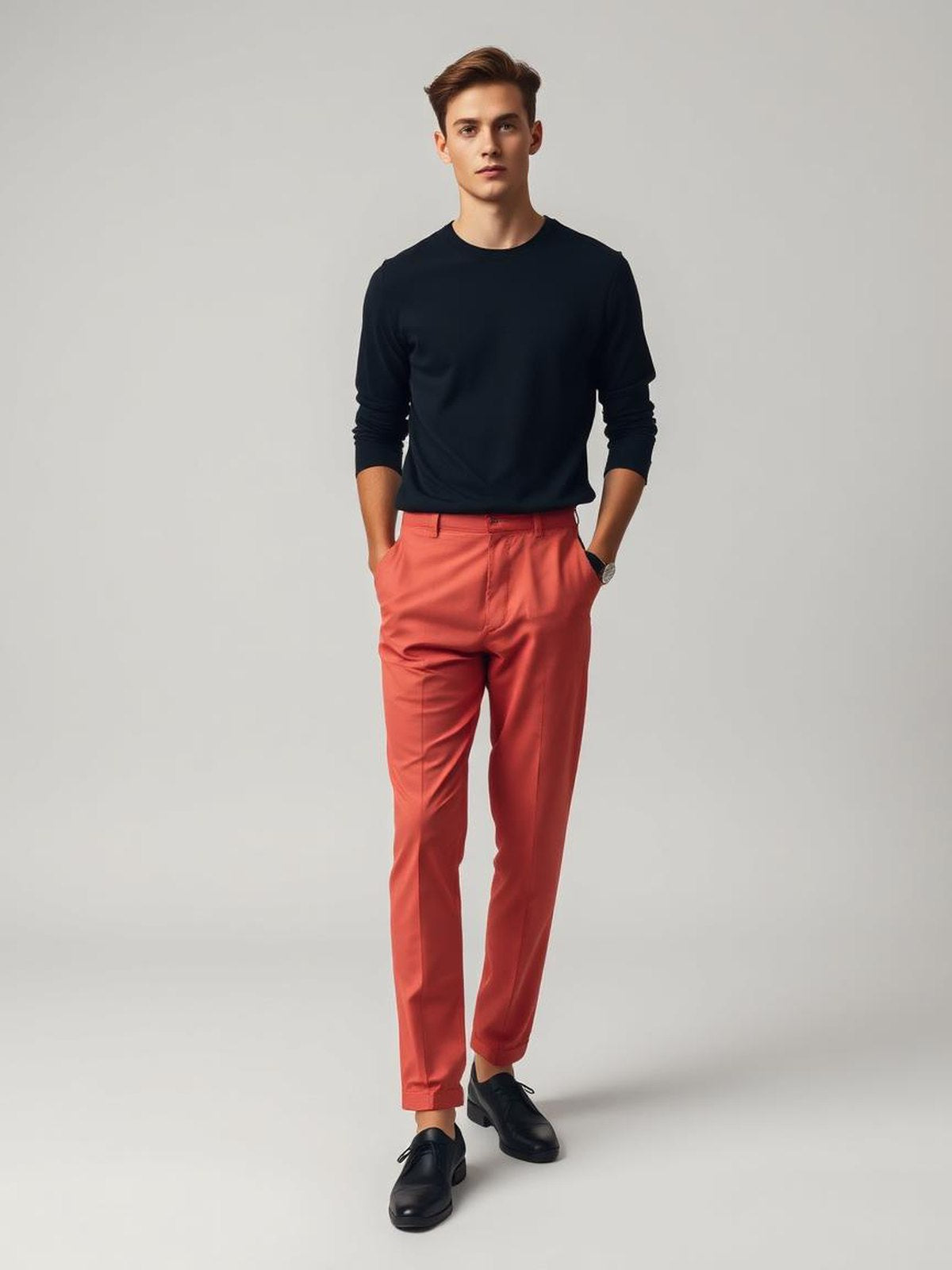 Coral Relaxed Tapered Trousers