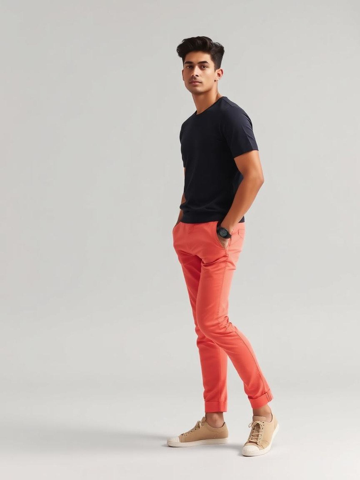 Coral Slim Fit Chinos