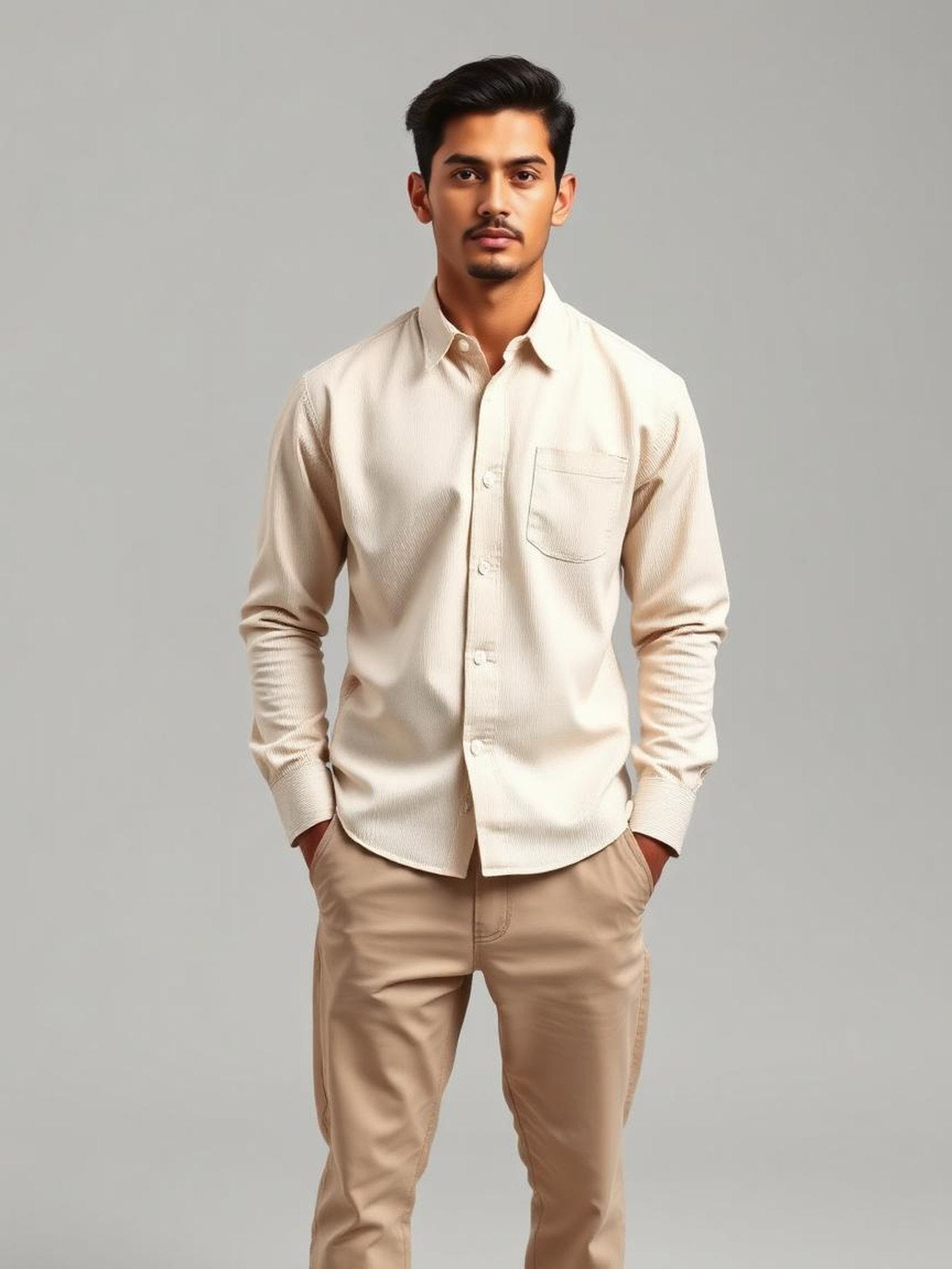 Corduroy Shirt — Ecru