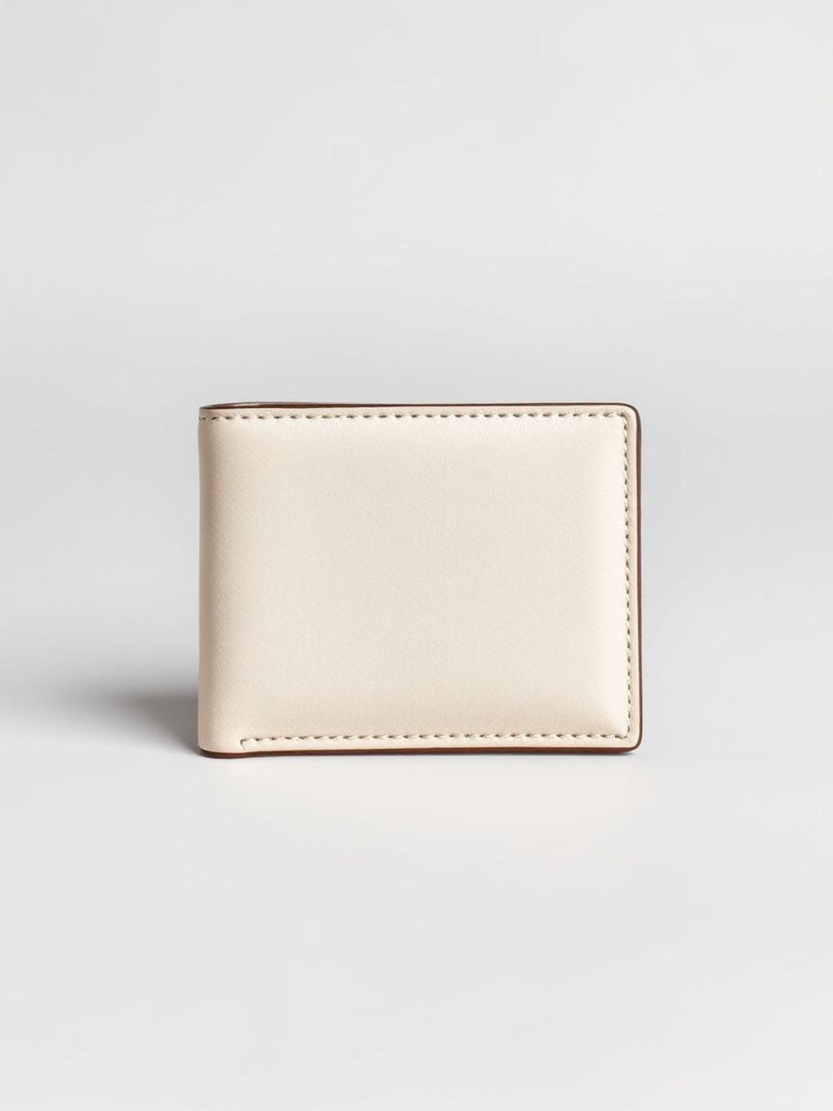 Cream Leather Billfold Wallet