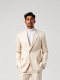 Cream Single Breasted Suit Blazer