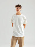 Cream Slub Crew Neck Tee