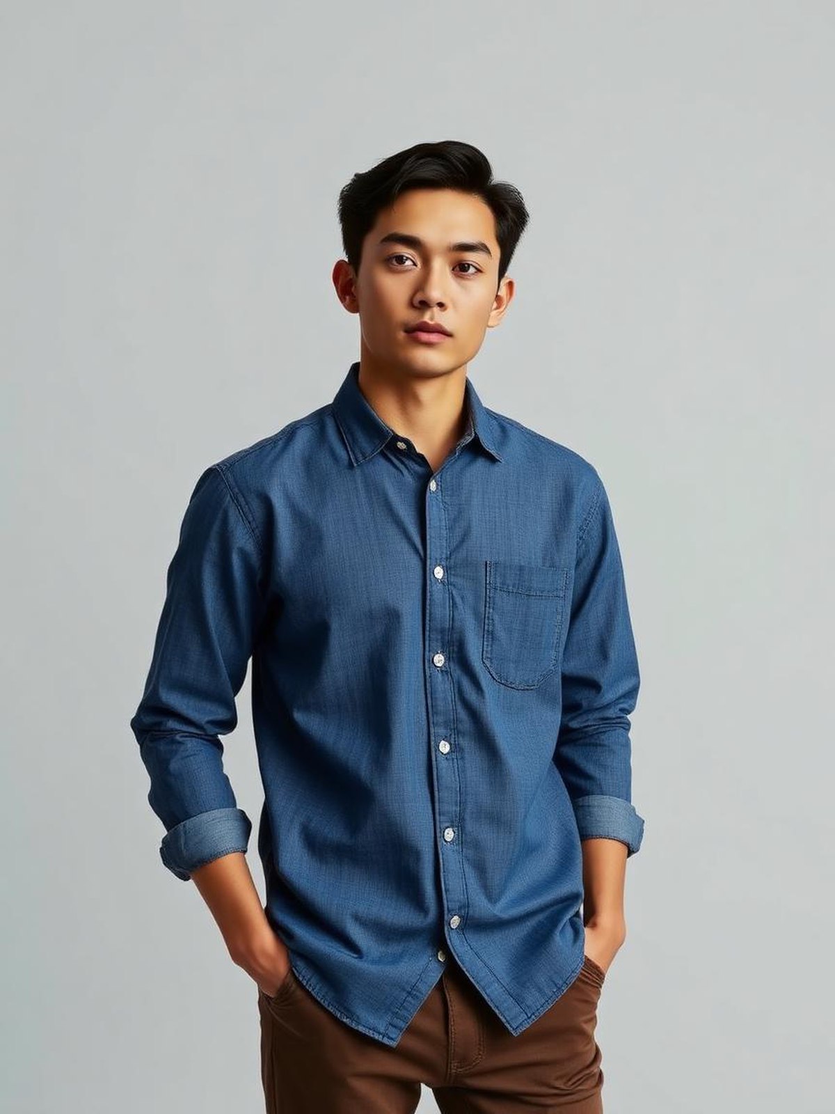 Denim Blue Oxford Button-Down Shirt