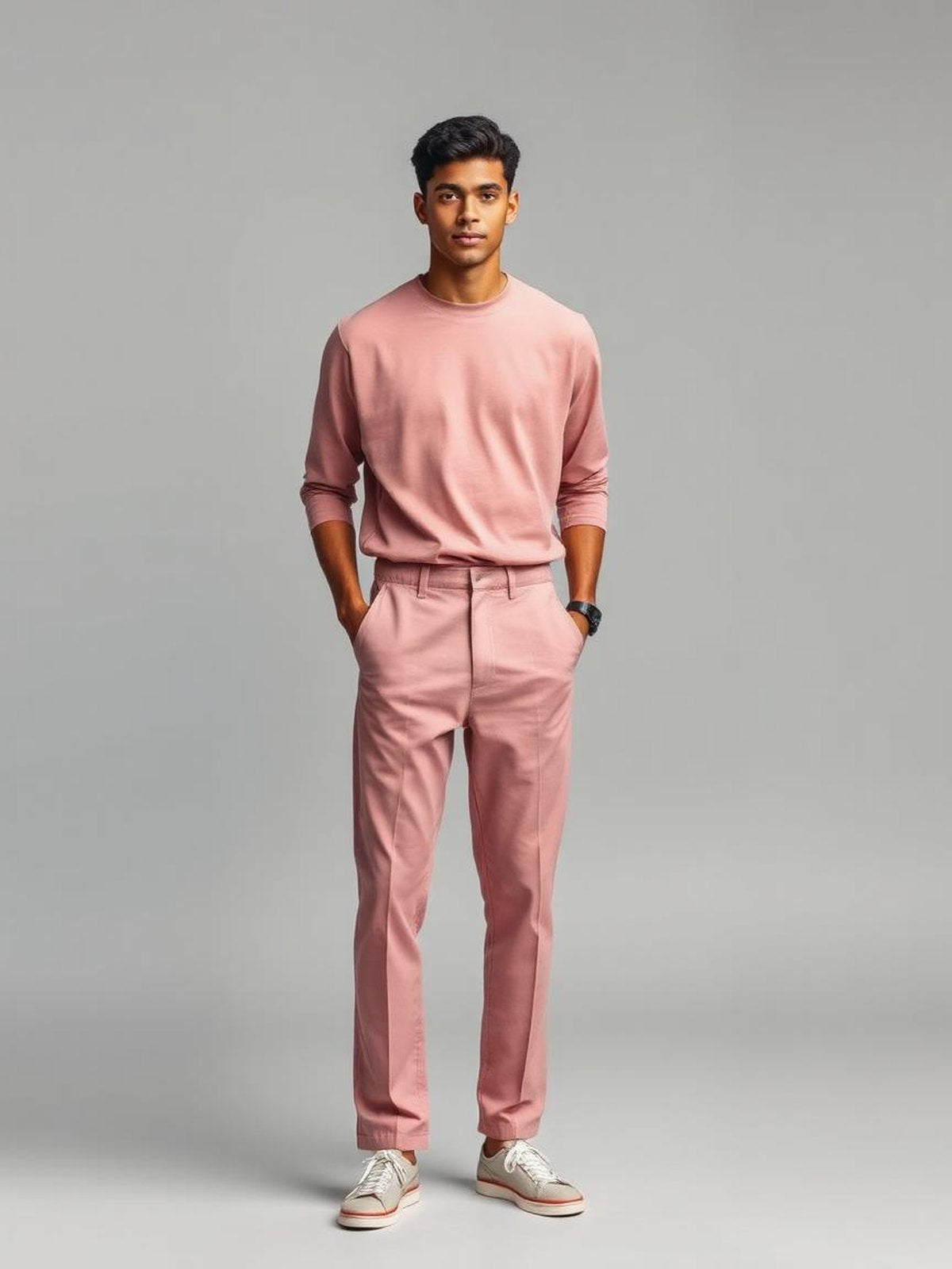 Dusty Pink Relaxed Tapered Trousers