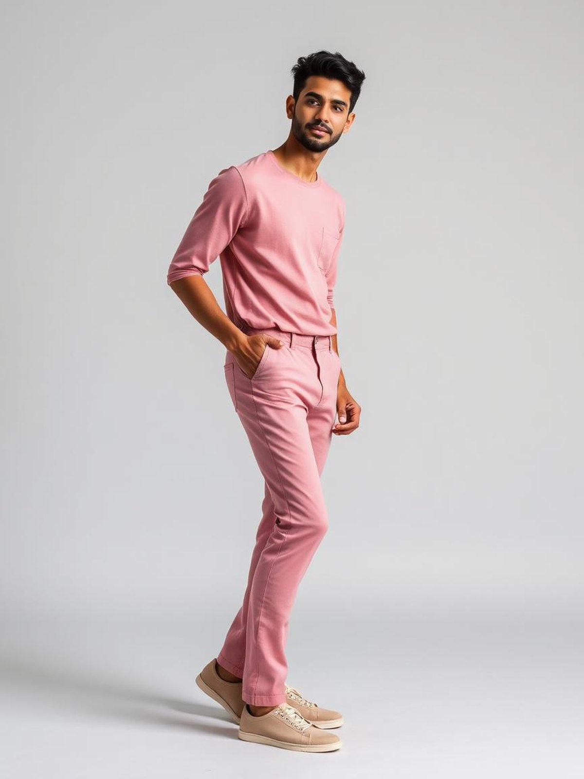 Dusty Pink Slim Fit Chinos