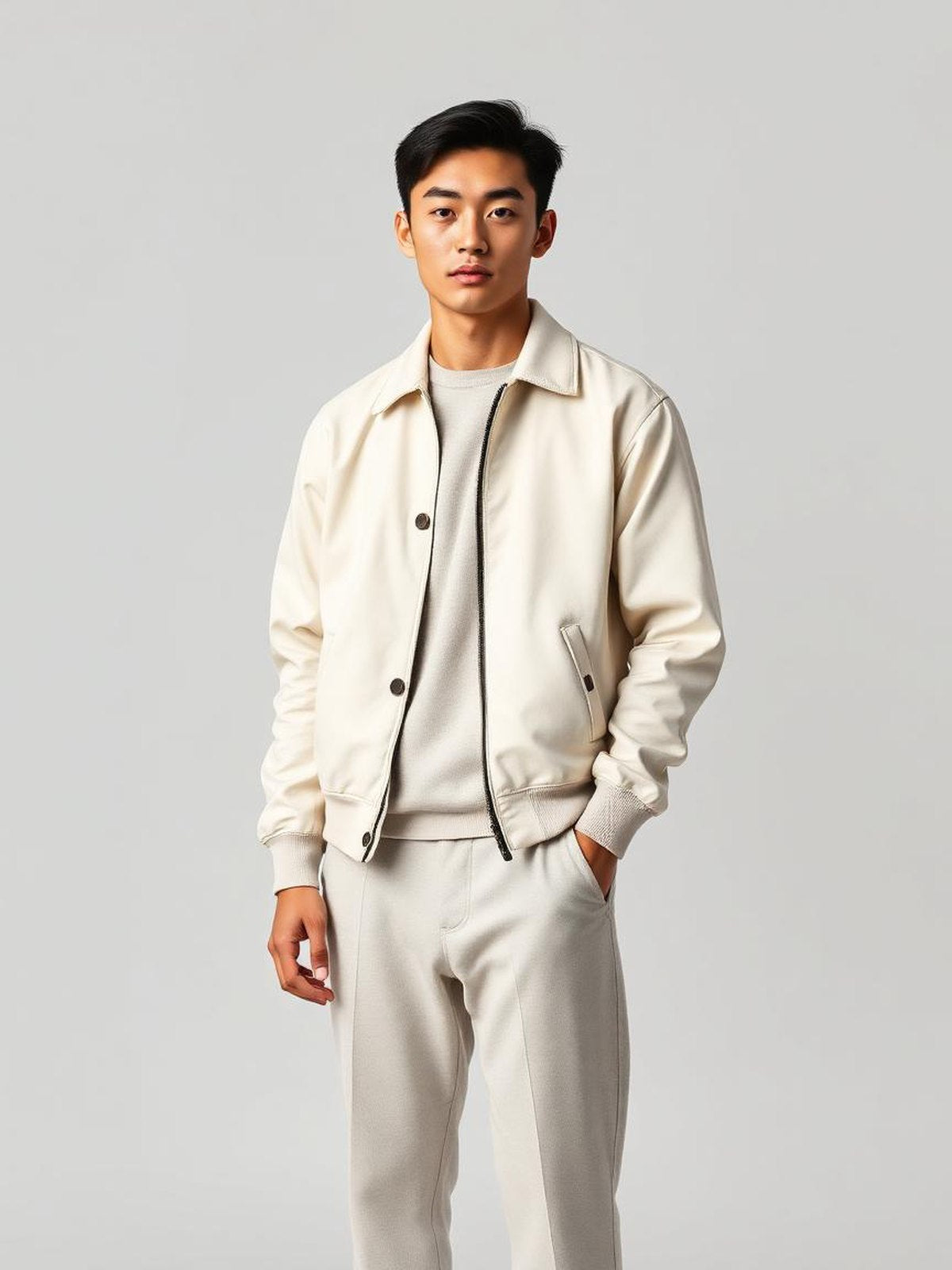 Ecru Harrington Jacket — Ecru