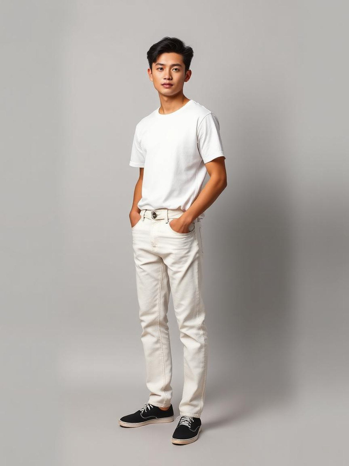 Ecru Straight Leg Jeans — Ecru