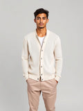 Ecru Zip-Through Knit Cardigan — Ecru