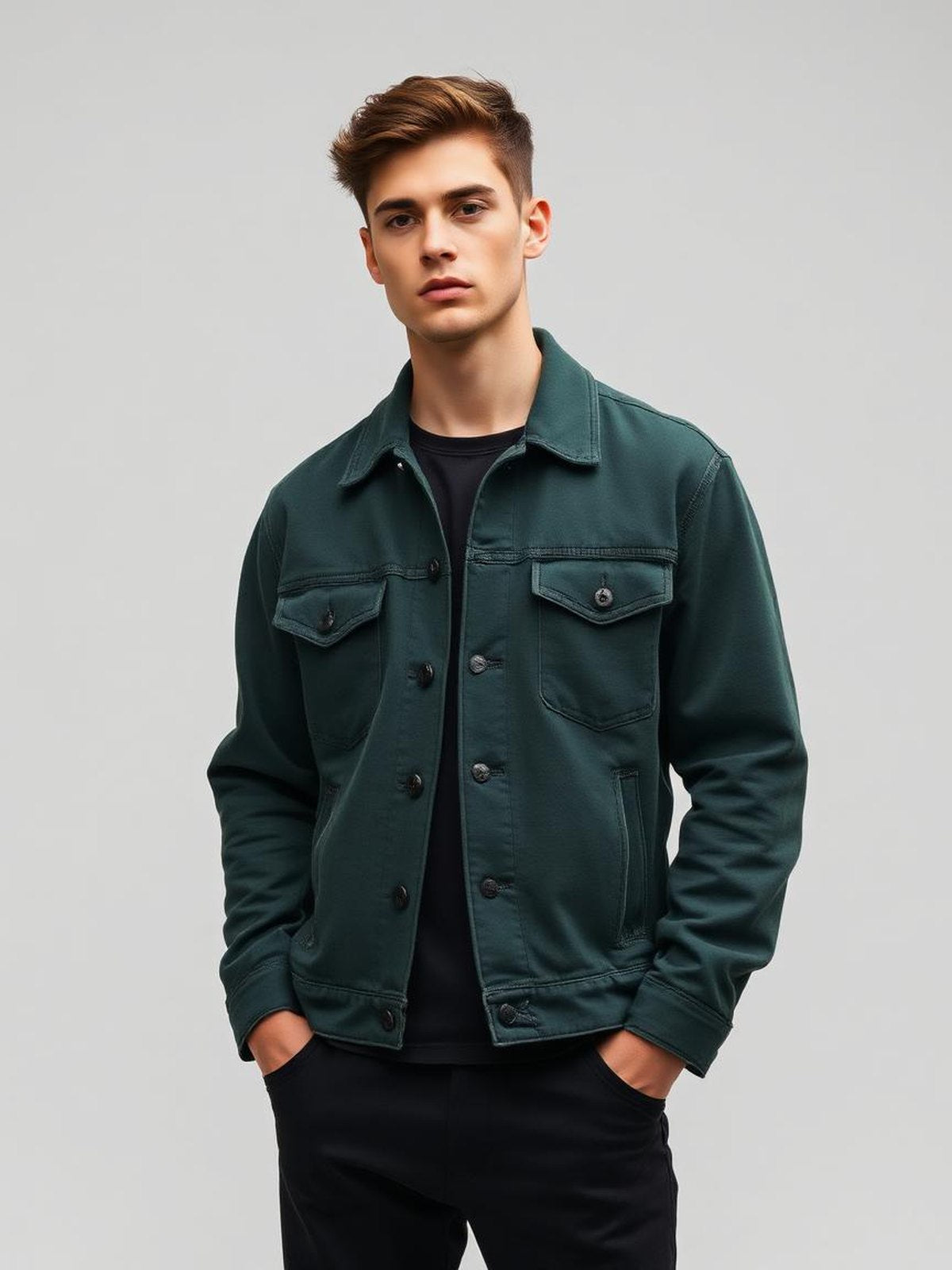 Forest Denim Trucker Jacket