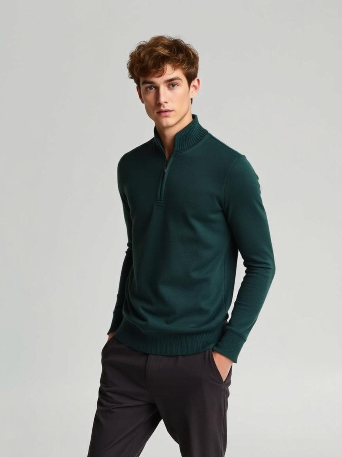 Forest Zip Neck Polo