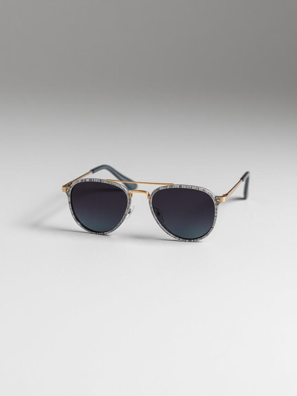 Grey Melange Aviator Sunglasses