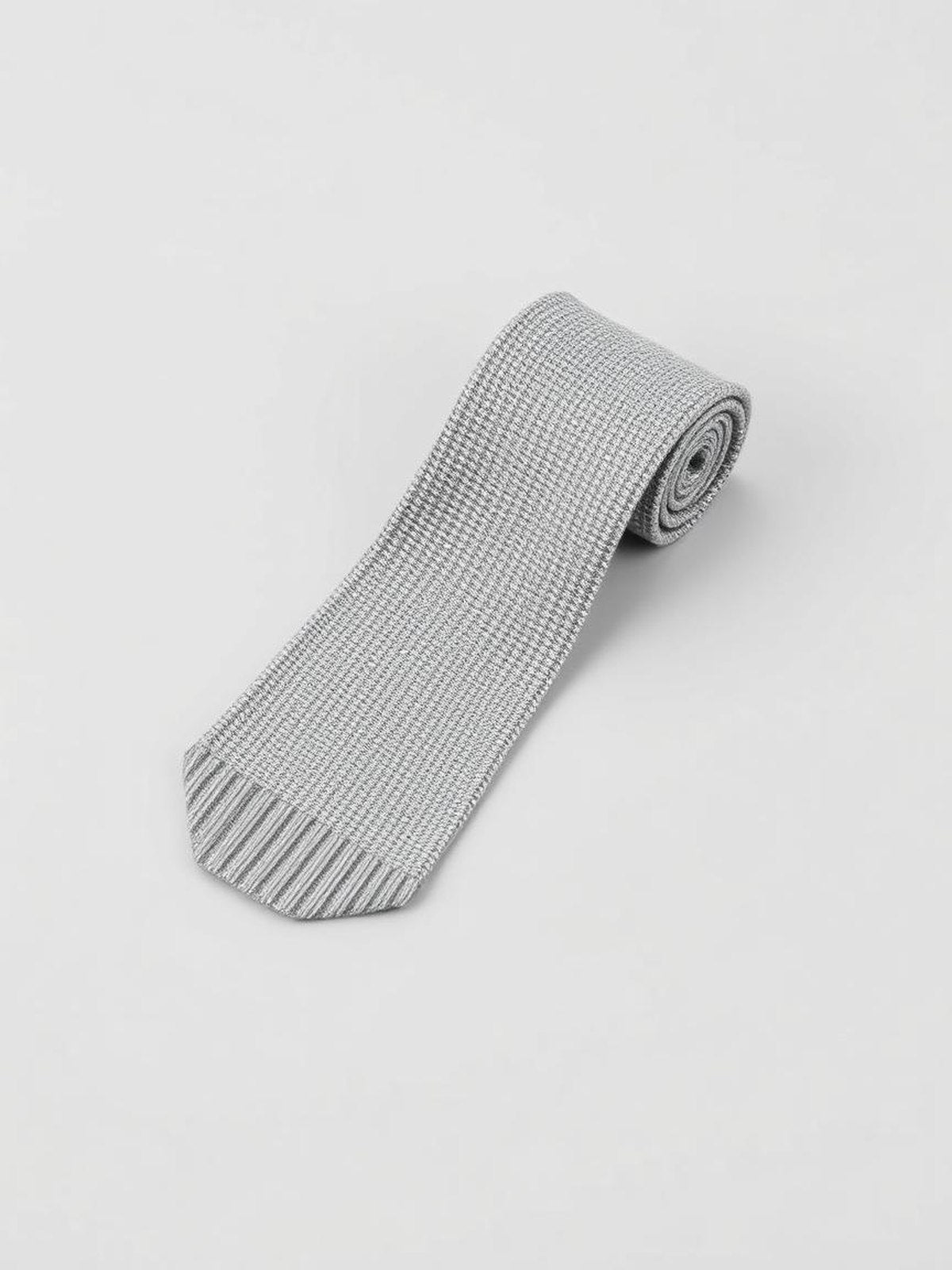 Grey Melange Knitted Tie
