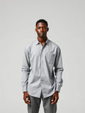 Grey Melange Printed Camp Collar Shirt
