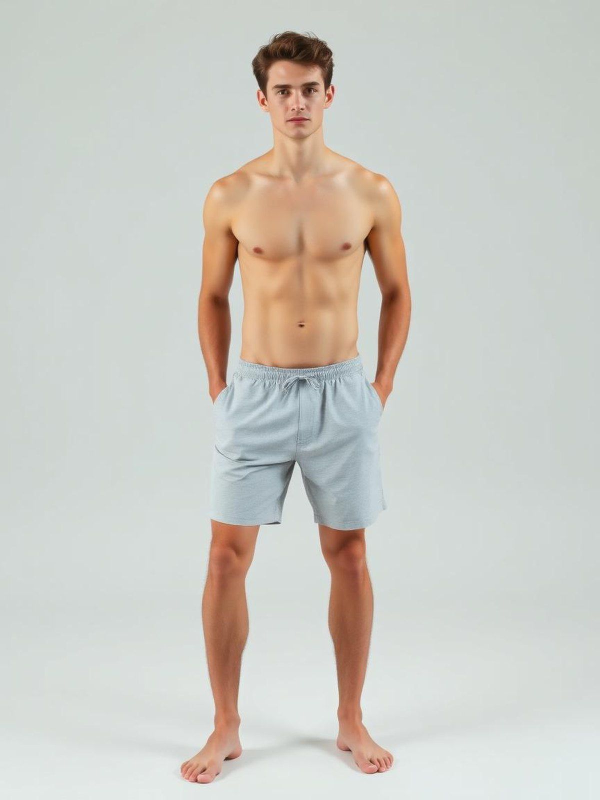 Grey Melange Swim Trunks