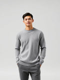 Grey Melange Waffle Knit Long Sleeve