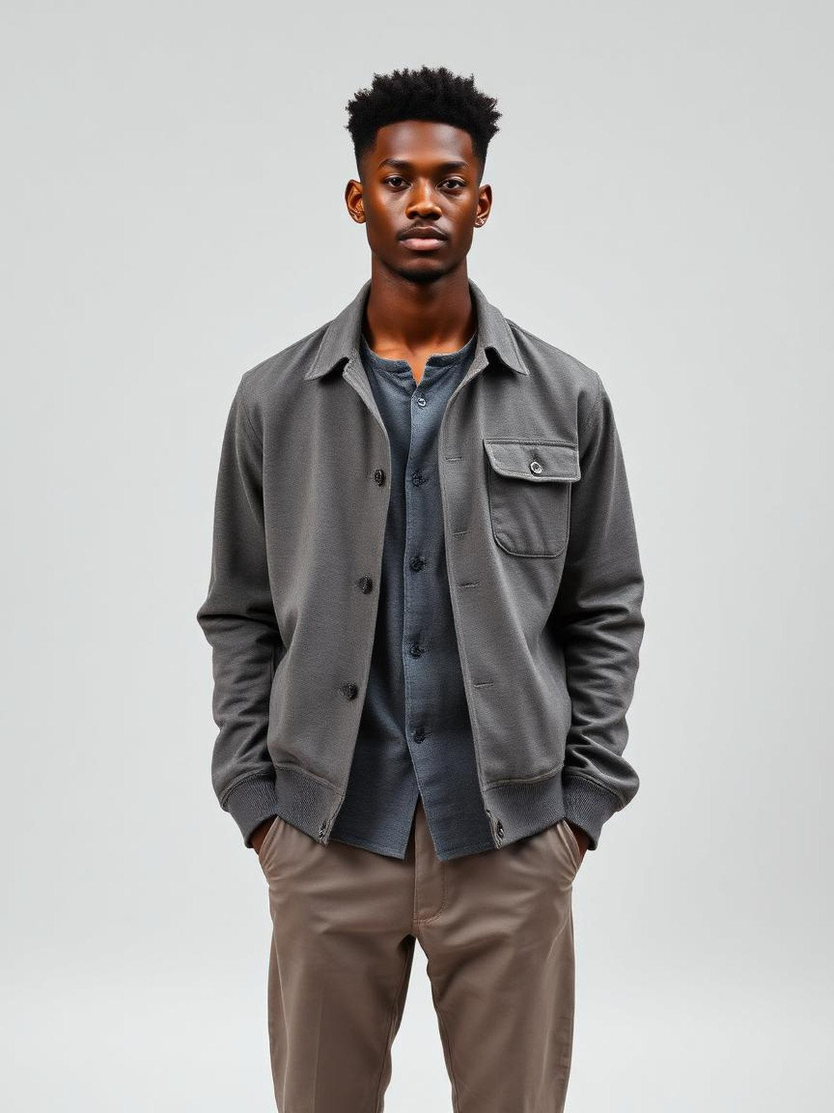 Grey Overshirt Jacket — Grey