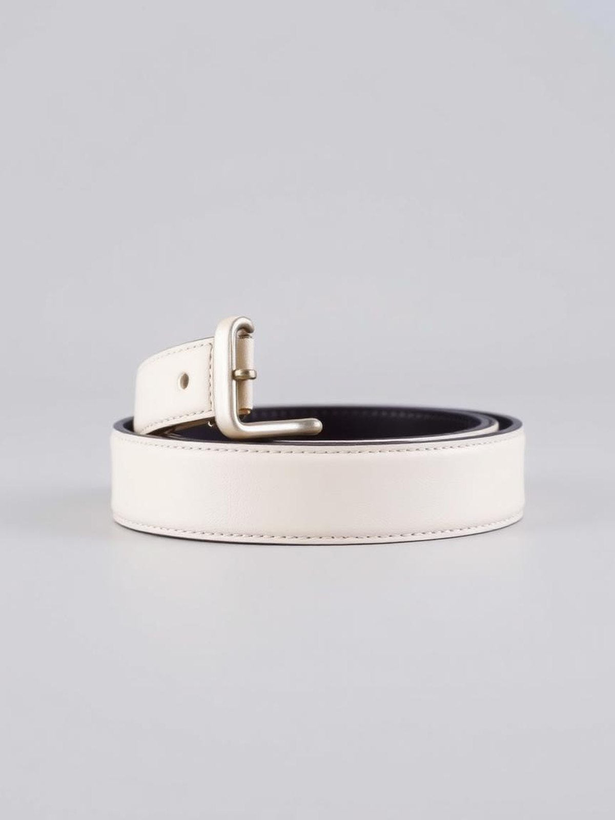 Ivory Reversible Leather Belt