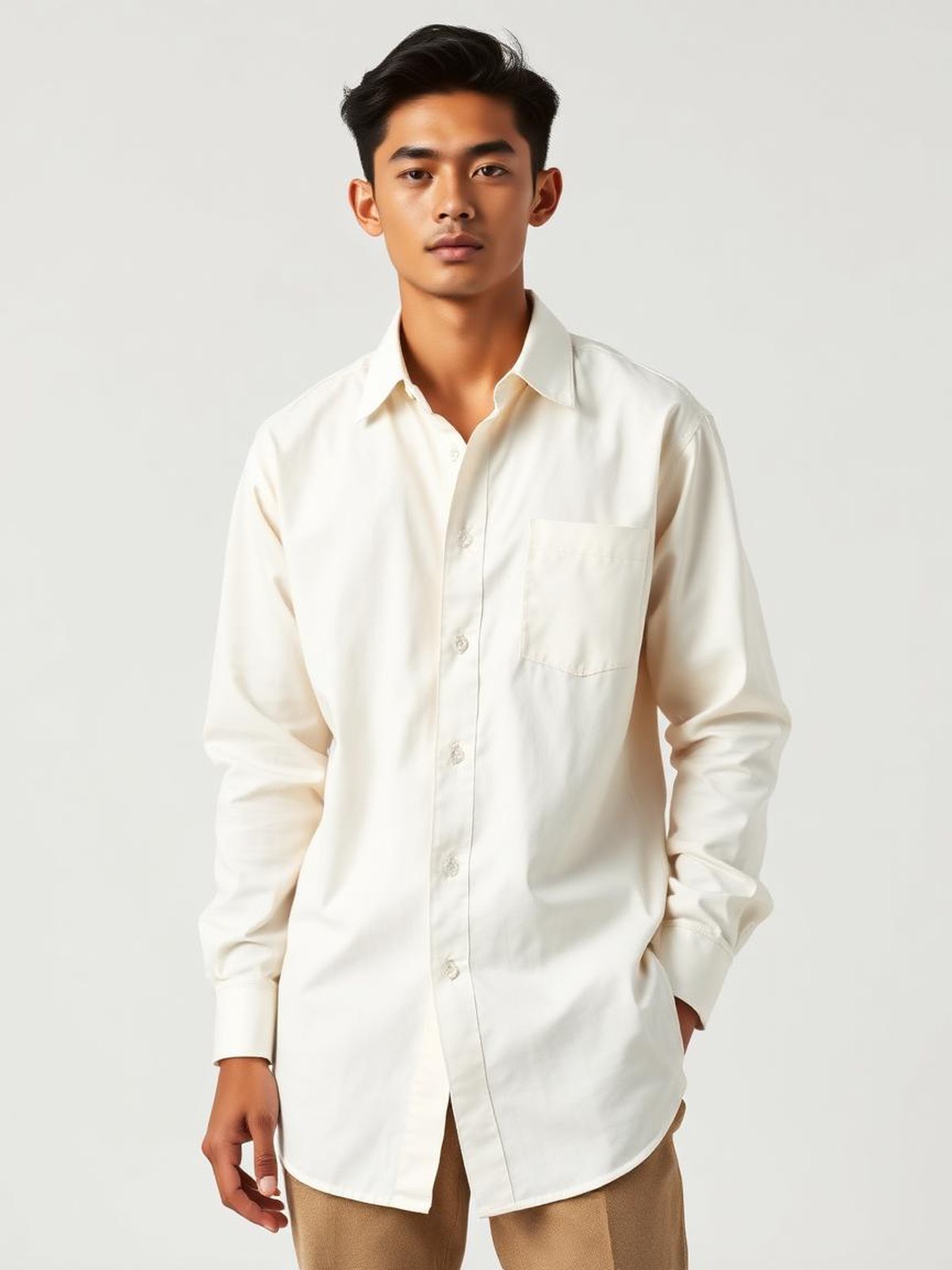 Ivory Twill Overshirt