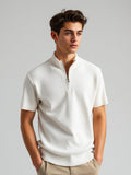 Ivory Zip Neck Polo