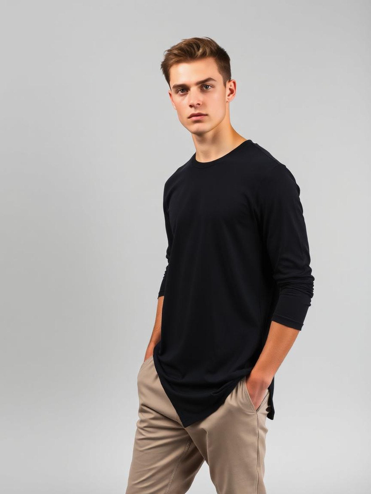 Jersey Longline Tee — Black
