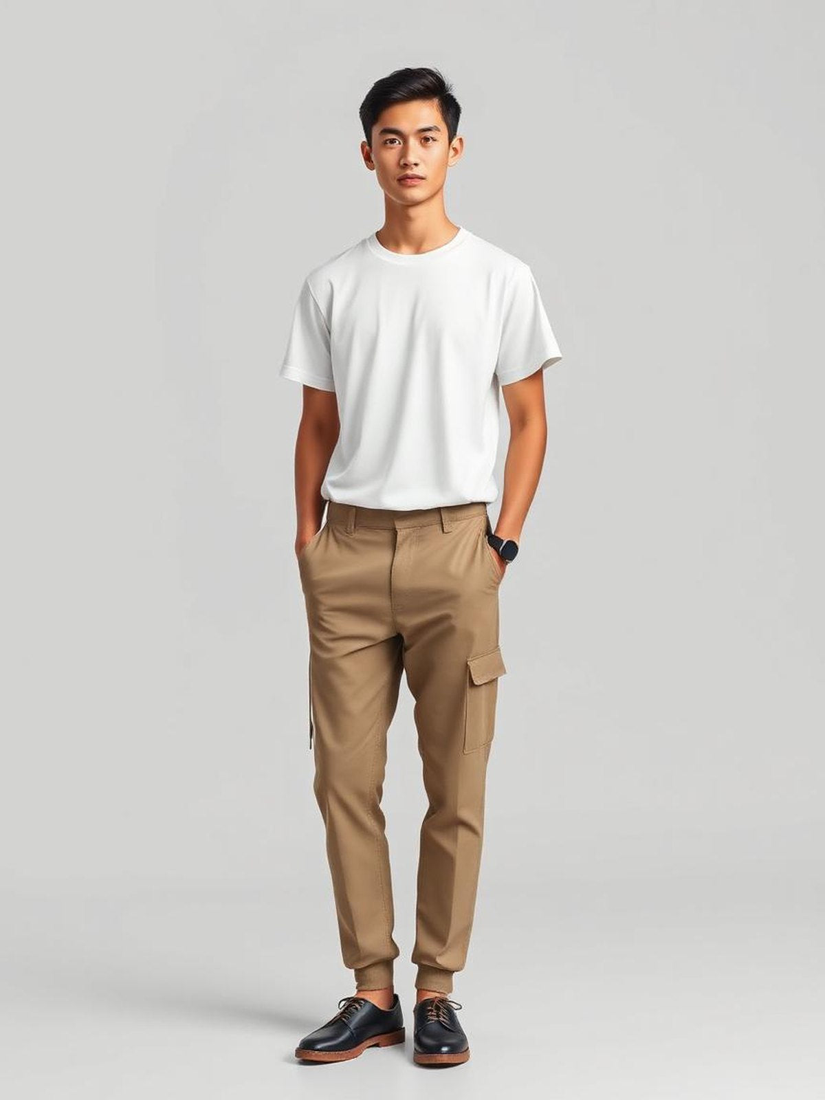 Khaki Tech Commuter Trousers — Khaki
