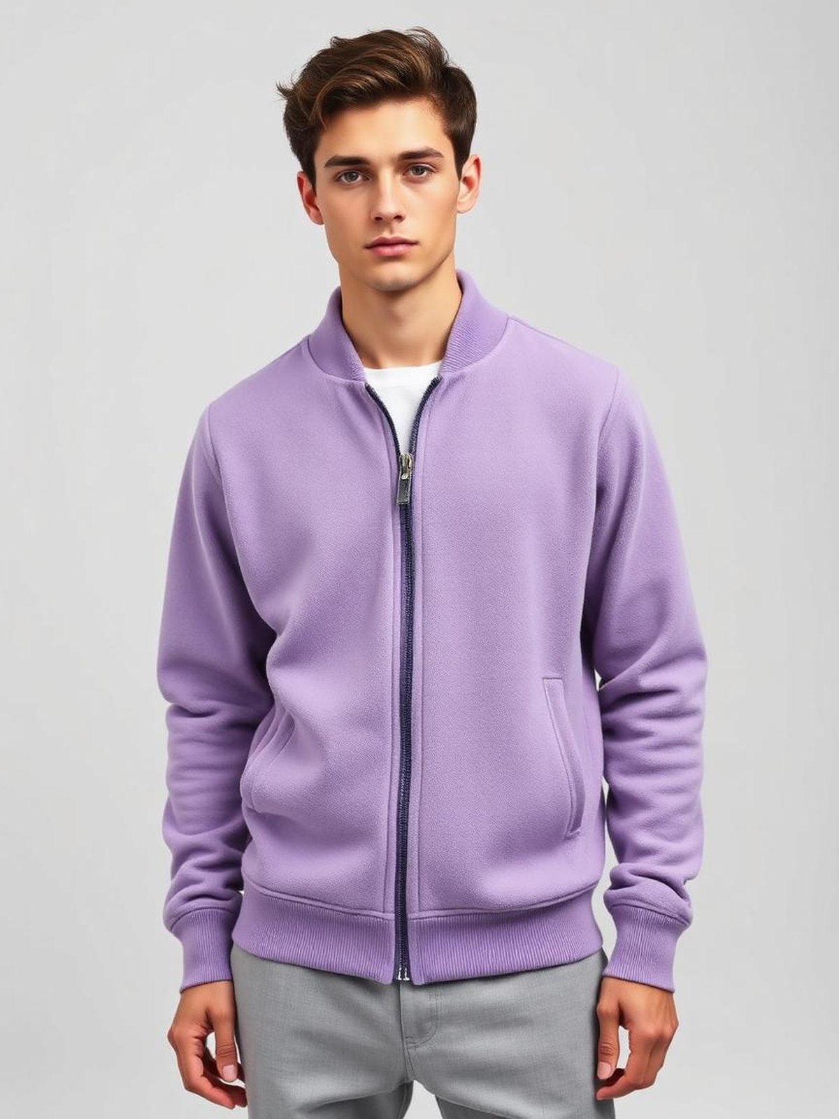 Lavender Fleece Zip Jacket