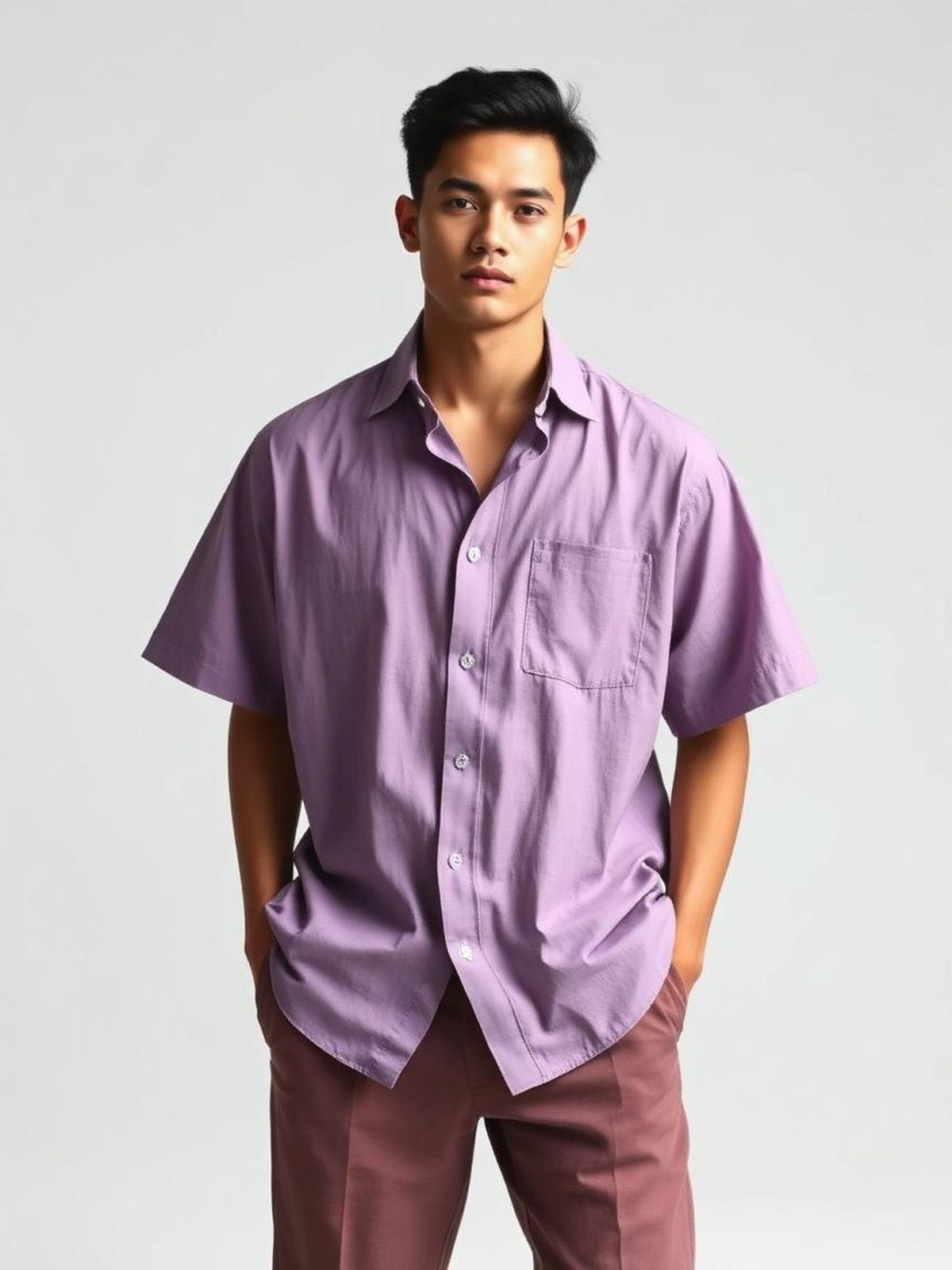 Lavender Linen Resort Shirt