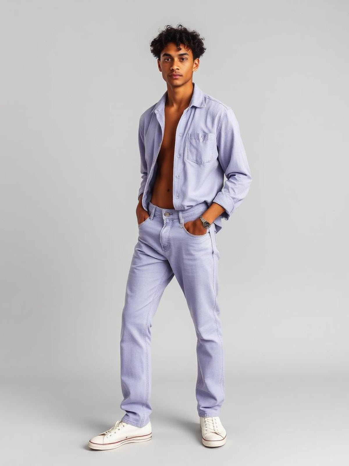 Lavender Loose Fit Carpenter Jeans