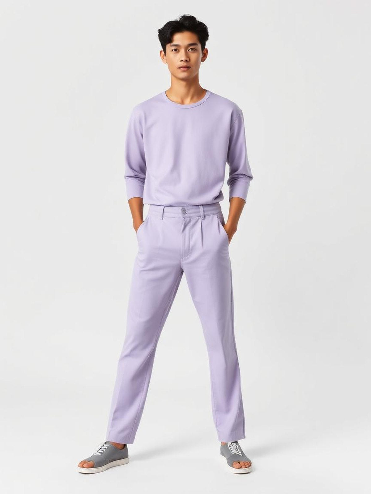 Lavender Relaxed Tapered Trousers