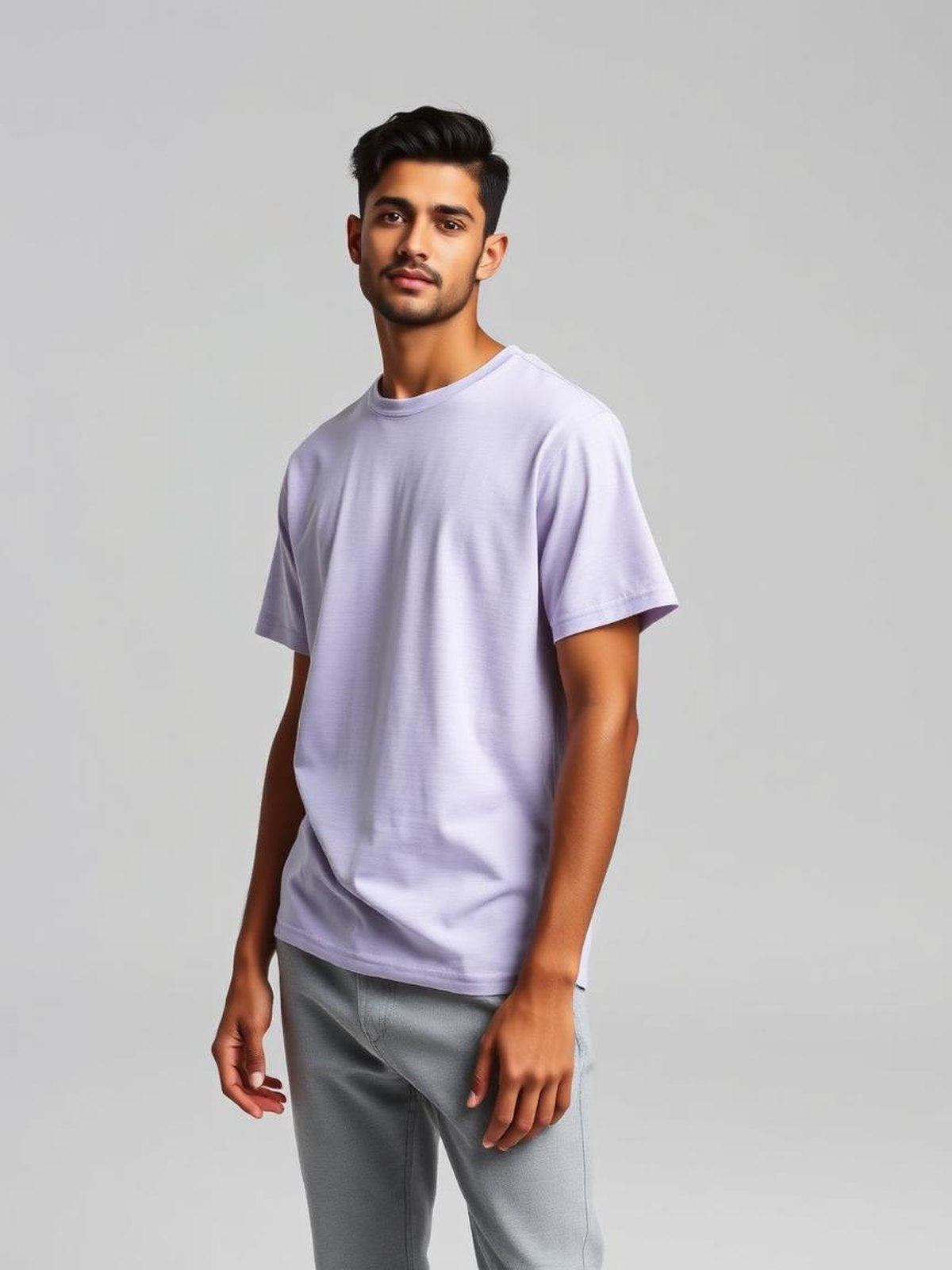 Lavender Slub Crew Neck Tee