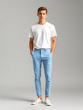 Light Blue Slim Fit Chinos — Light Blue